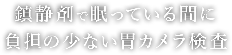鎮静剤で眠っている間に 負担の少ない胃カメラ検査